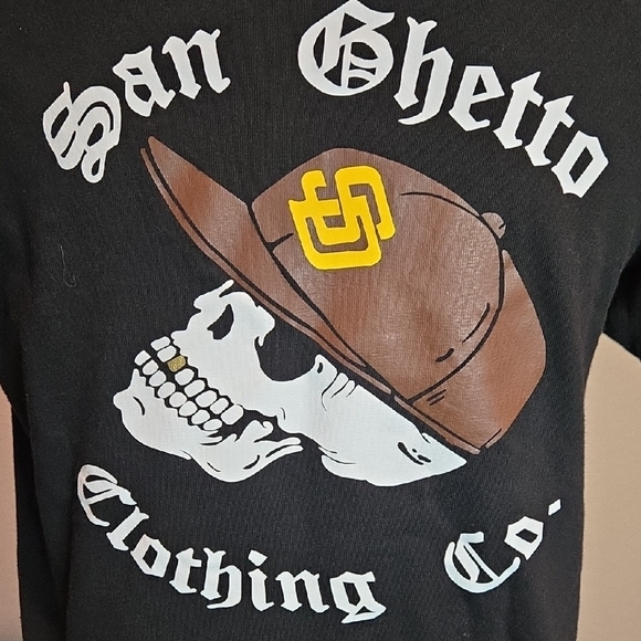 Alstyle Black Tee with Skull Graphic - Picture 4 of 5